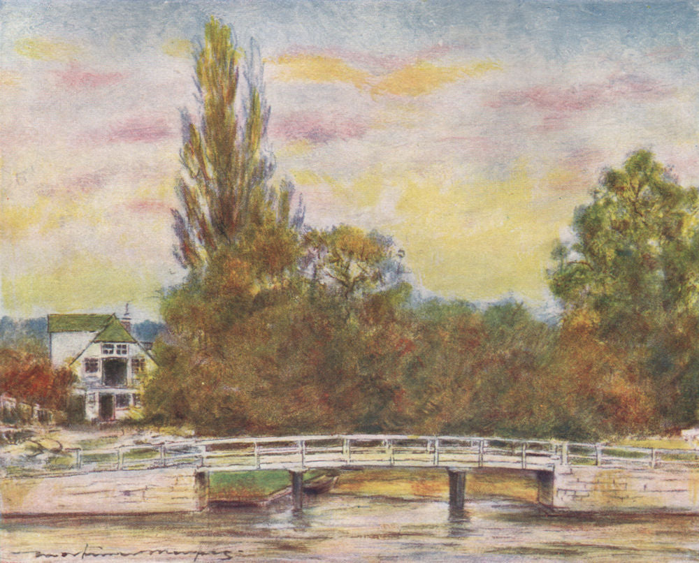 'Streatley' by Mortimer Menpes. Berkshire 1906 old antique print picture